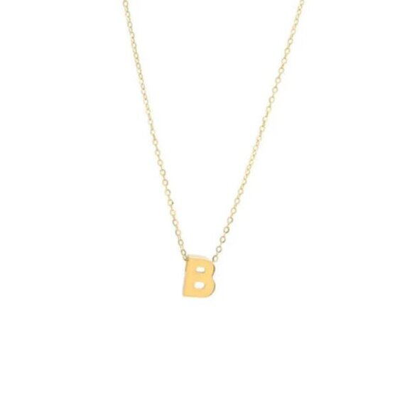 14K GOLD B INITIAL NECKLACE